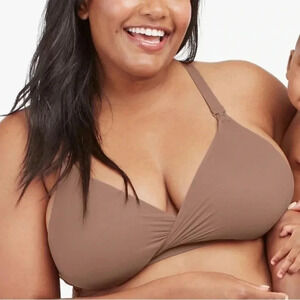 Spanx Small Bra Brown Bra-Llelujah Mama Nursing Wireless Pullover Stretch NWT